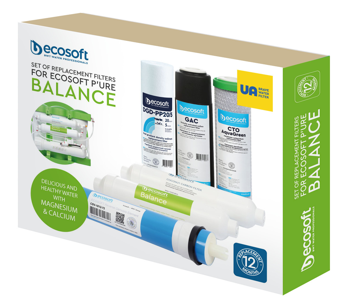 ECOSOFT P’URE Balance 12 months SET OF REPLACEMENT FILTERS