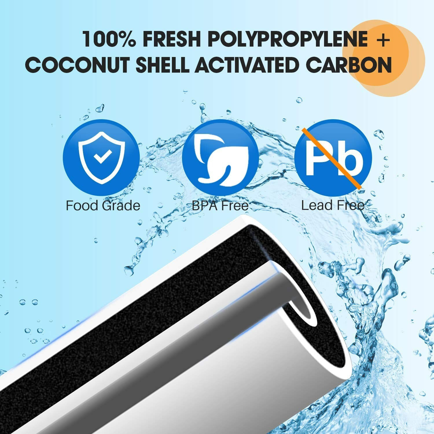 5 Micron 10″ x 4.5″ Whole House Sediment and Carbon Water Filter Fit GE FXHTC