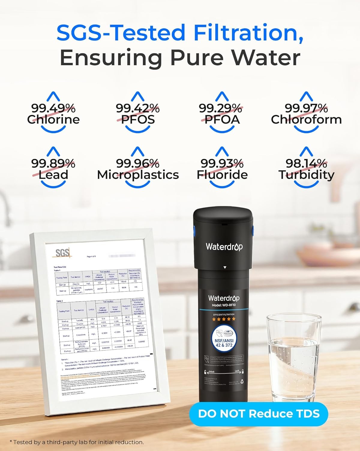 Waterdrop 10UB Under Sink Drinking Water Filtration System, NSF/ANSI 42