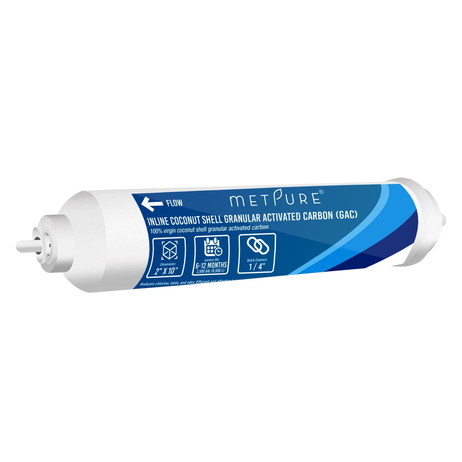 1 to 25 Pack Inline GAC 1/4″ OD QC Active Carbon Water Filter for Refrigerator