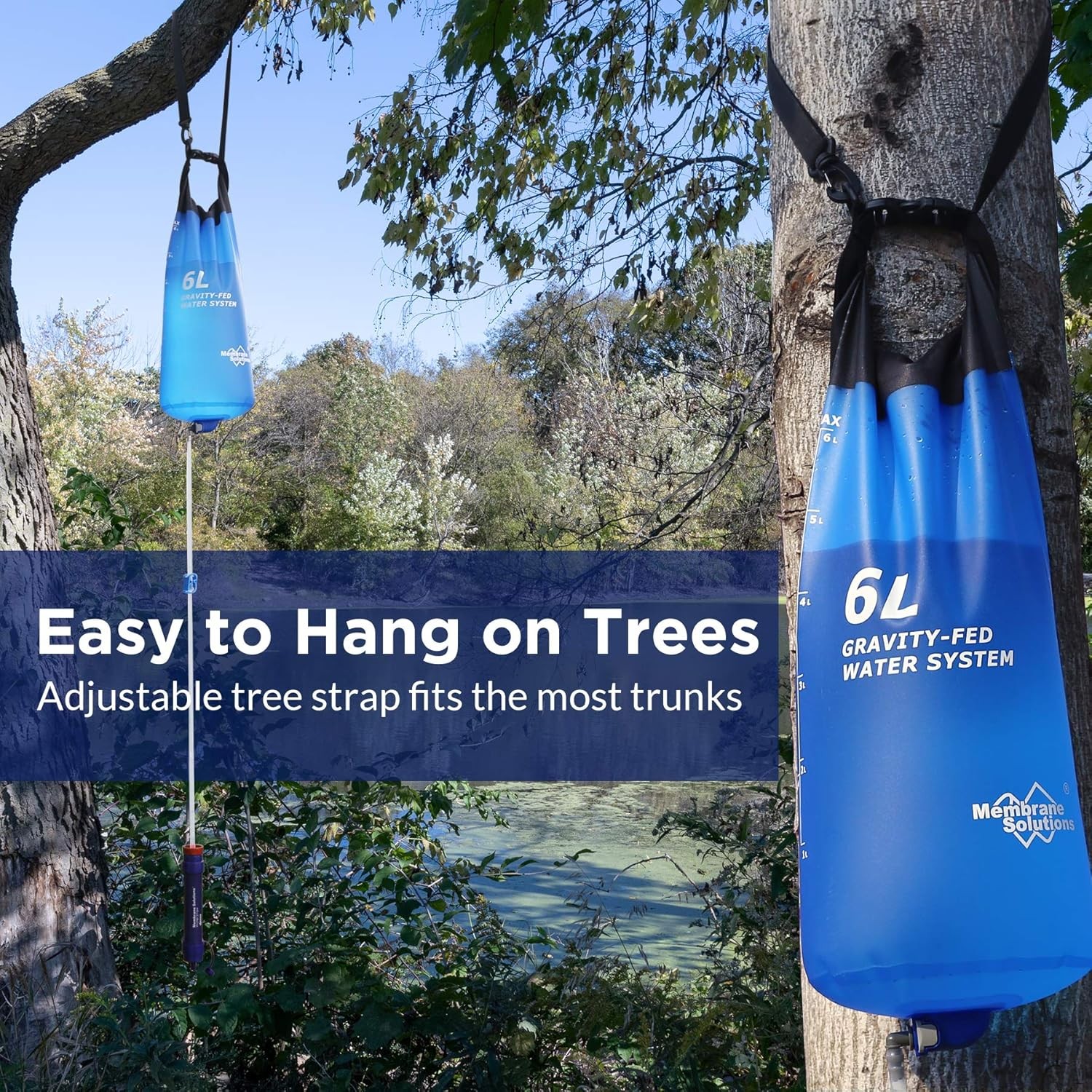 Water Filter Straw w/Gravity-Fed Water Bag 6L,Outdoor Portable Purifier Survival