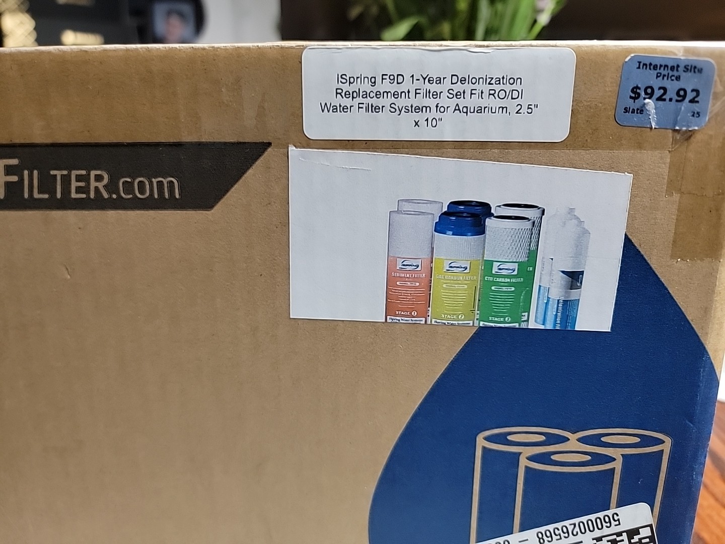 iSpring F9D 10″x2.5″ Standard 1-Year Water Filter Replacement Cartridges Deioniz