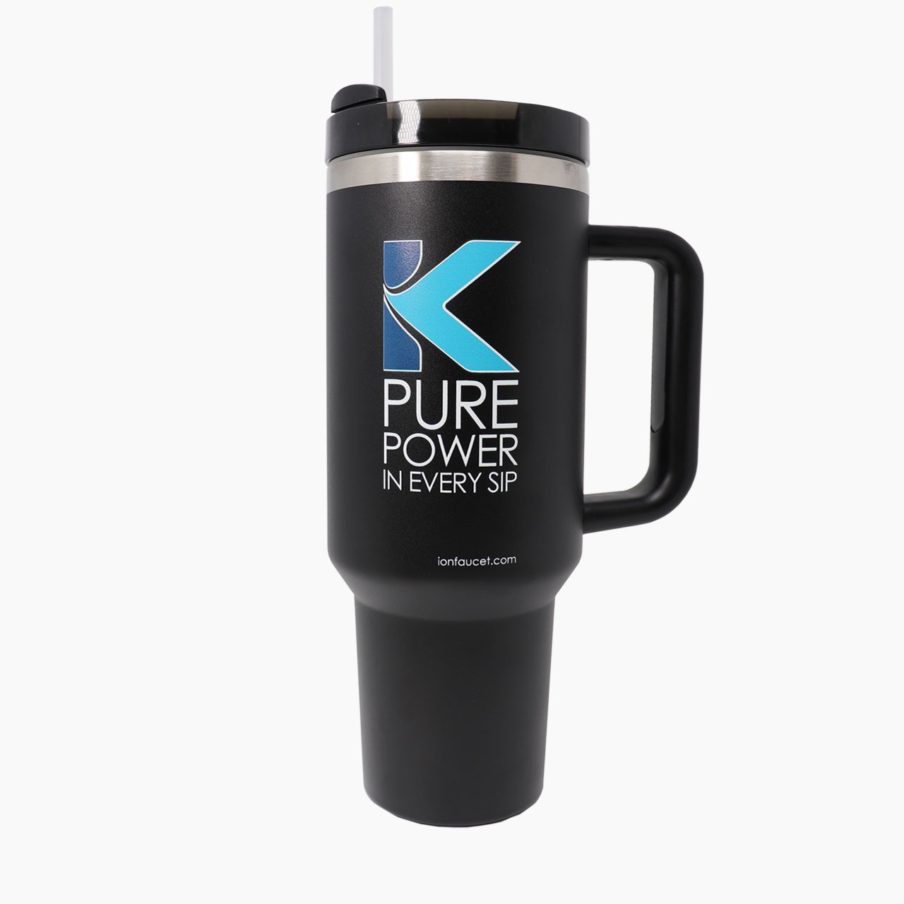 IonFaucet K Pure Power Tumbler Expertly Designed Secure Straw Black 40 oz NEW