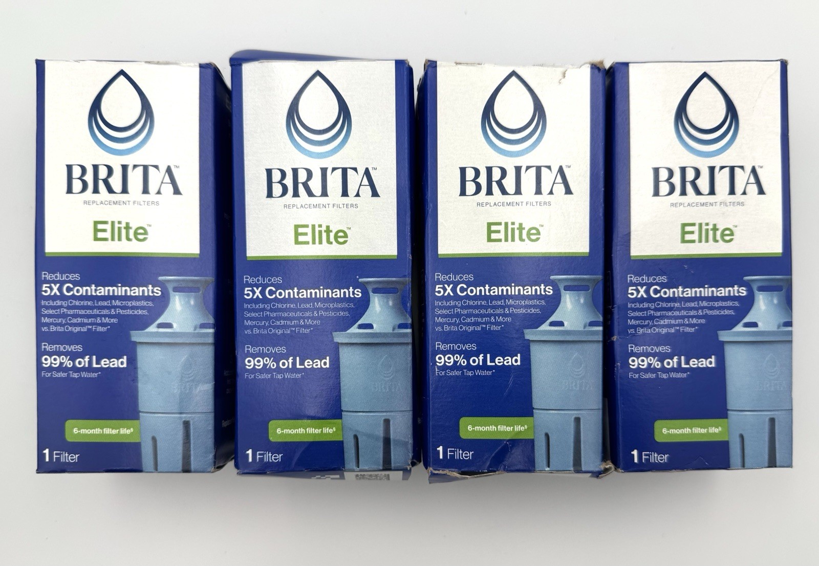 Brita Elite Replacement Water Filter for Pitchers & Dispensers – 4 Total – NEW