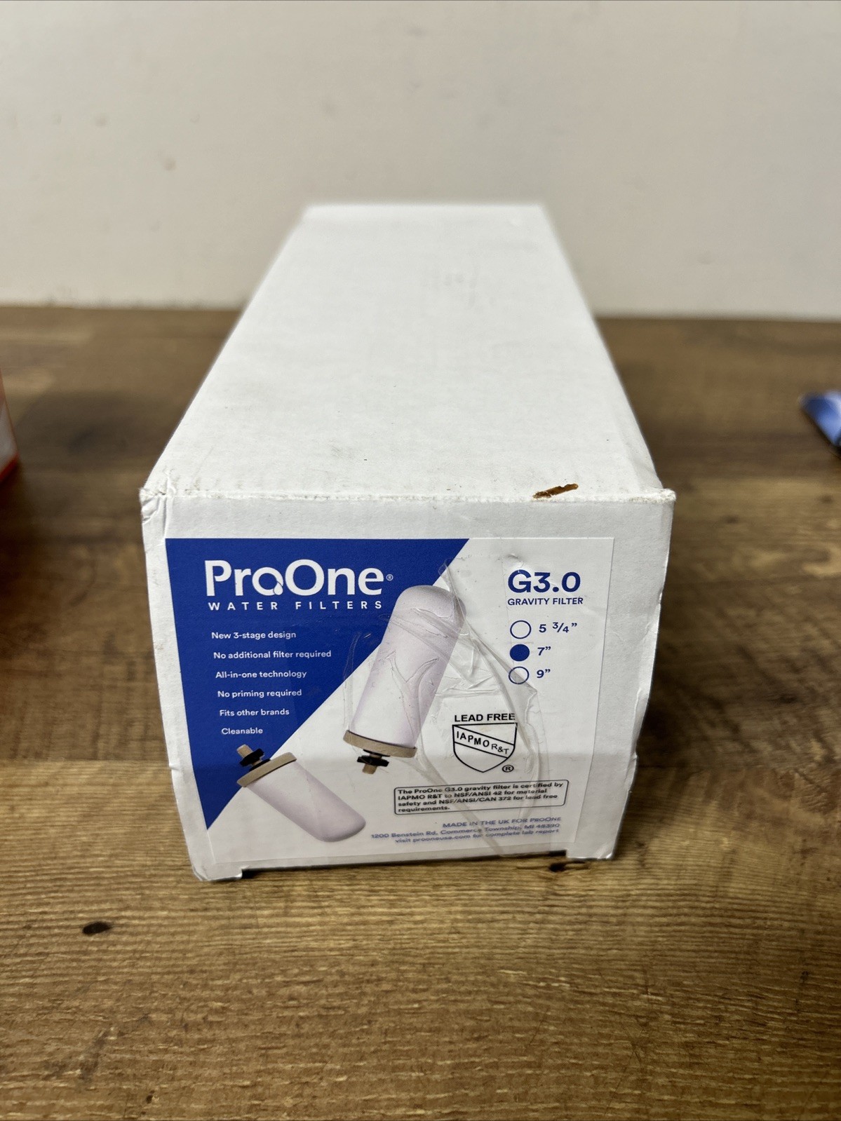 Gravity Water Filter ProOne G3.0, 7″ Filter Elements NEW, Open Box