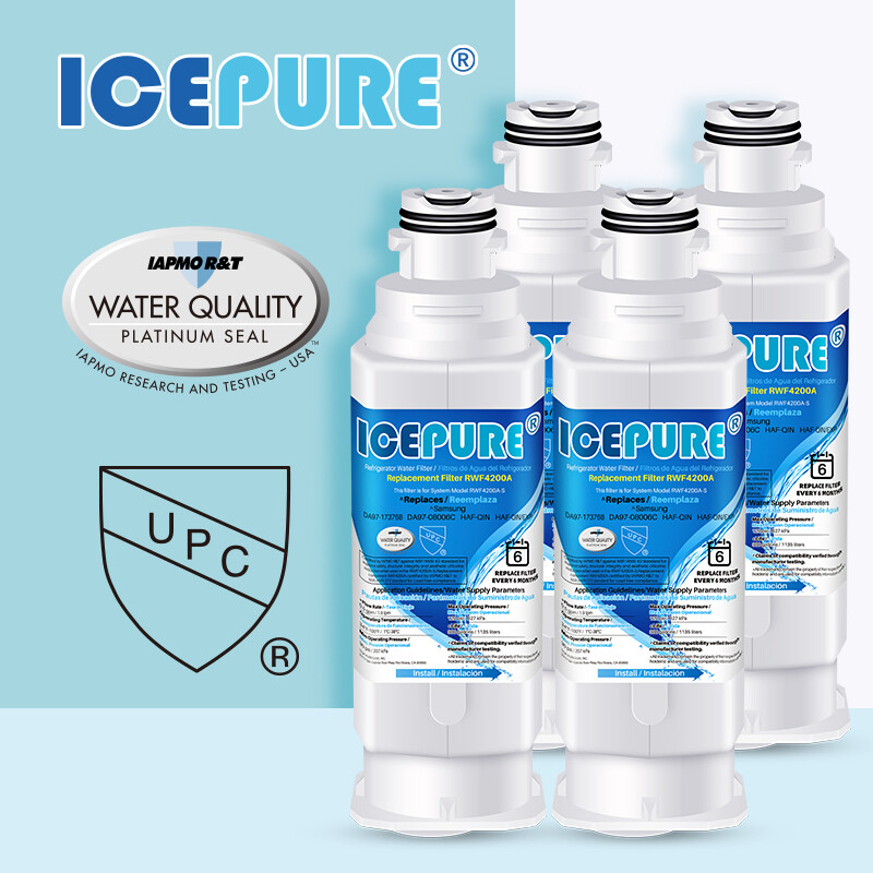 Fit For Samsung DA97-17376B HAF-QIN DA97-08006C HAF-QIN/EXP Water Filter 4 Pack