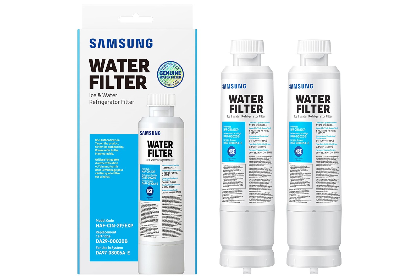 Samsung Haf-Cin-2P/Exp Genuine Refrigerator Water Filter Reduces 99 Of Harmful