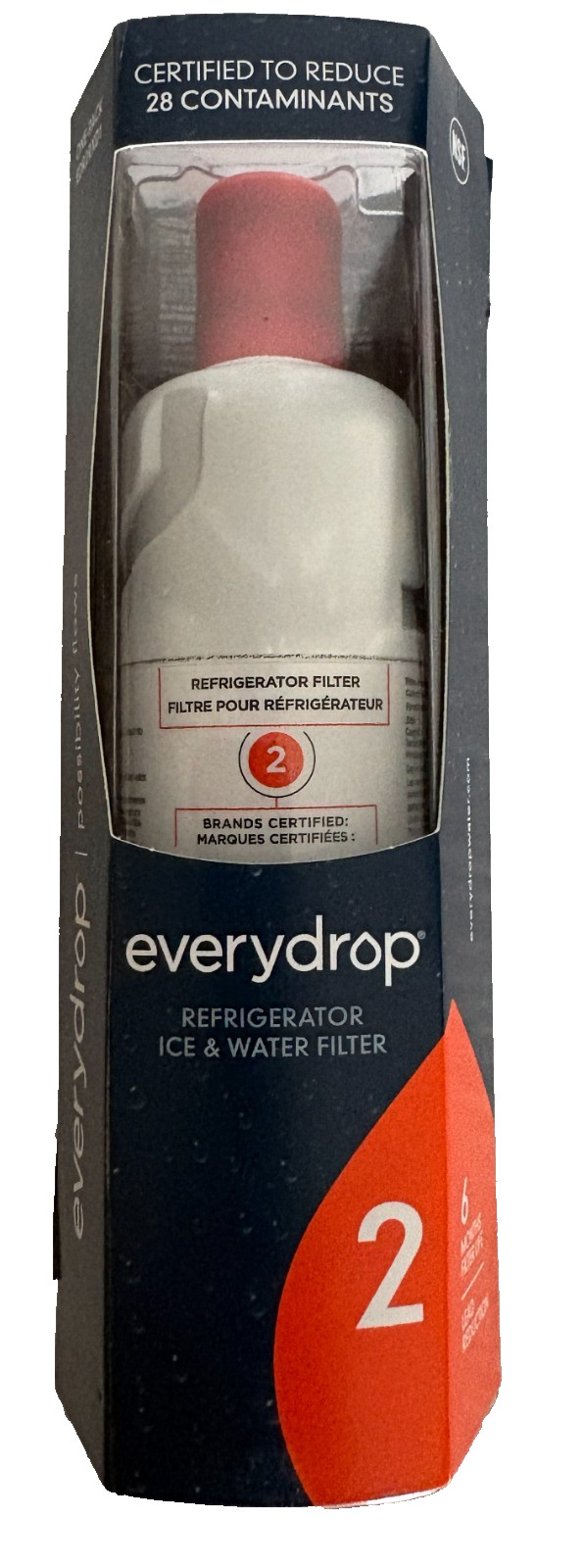 Refrigerator Filter 2 – EveryDrop Ice and Water Filter by Whirlpool, Single