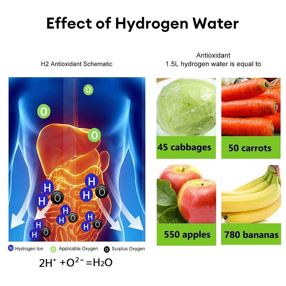 Hydrogen Rich Generator Water Cup Alkaline Ionizer Maker Bottle Anti-Oxidation