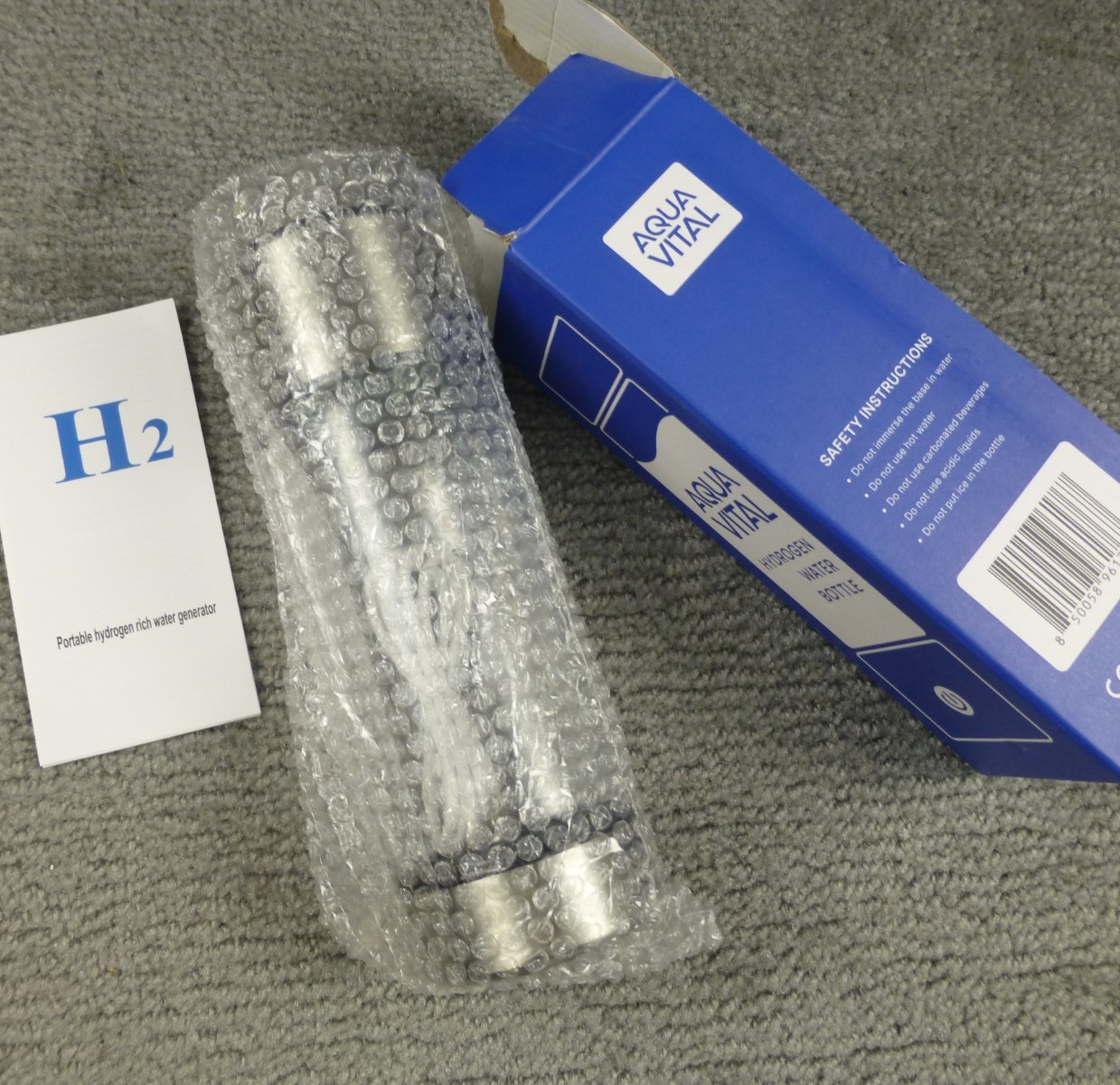 Aqua Vital Hydrogen Water Bottle 2025 Generator 16 oz/470 ml Open Box
