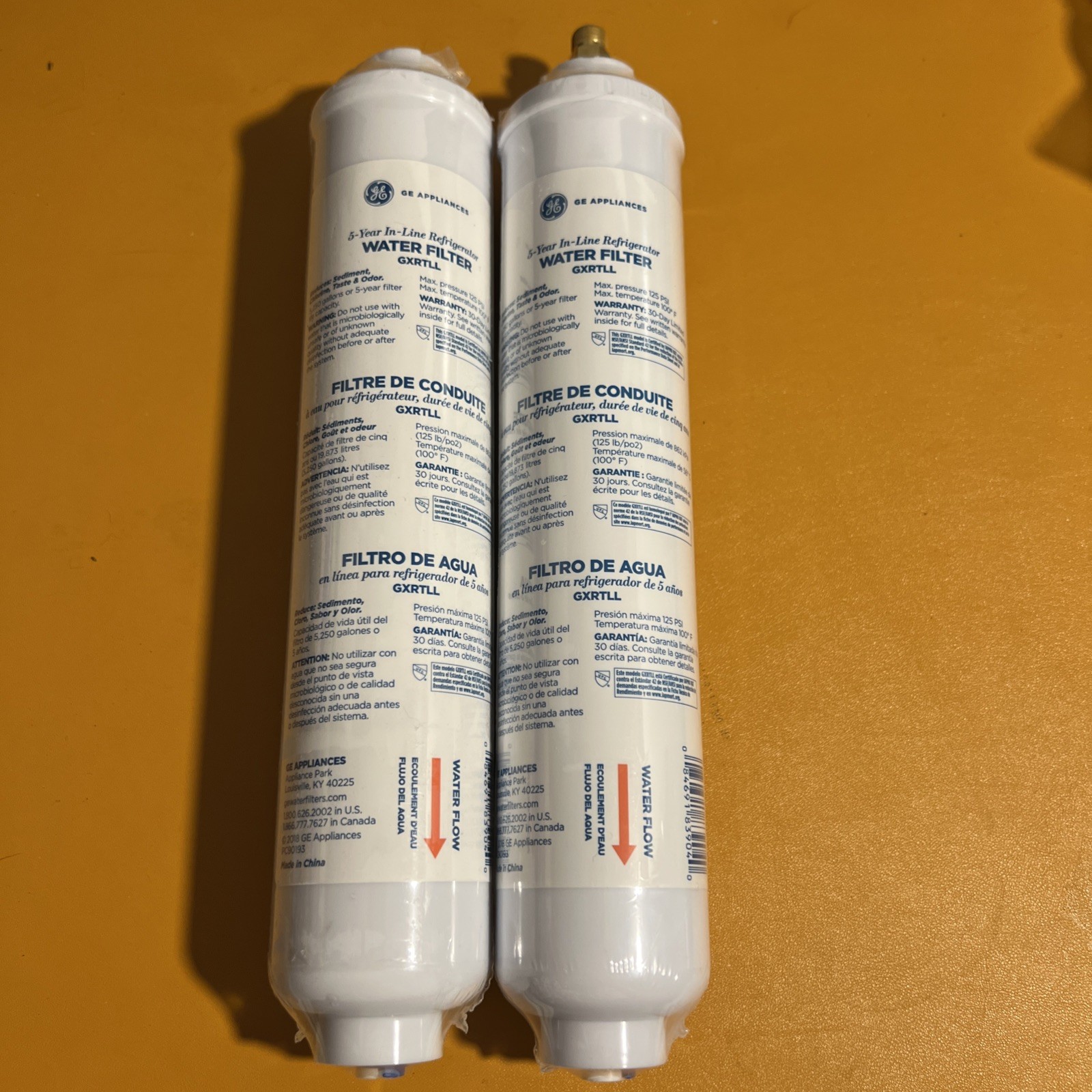 2 GE Appliances GXRTLL 5-Year in-LINE Filtration System Water Filter (1 Adapter)