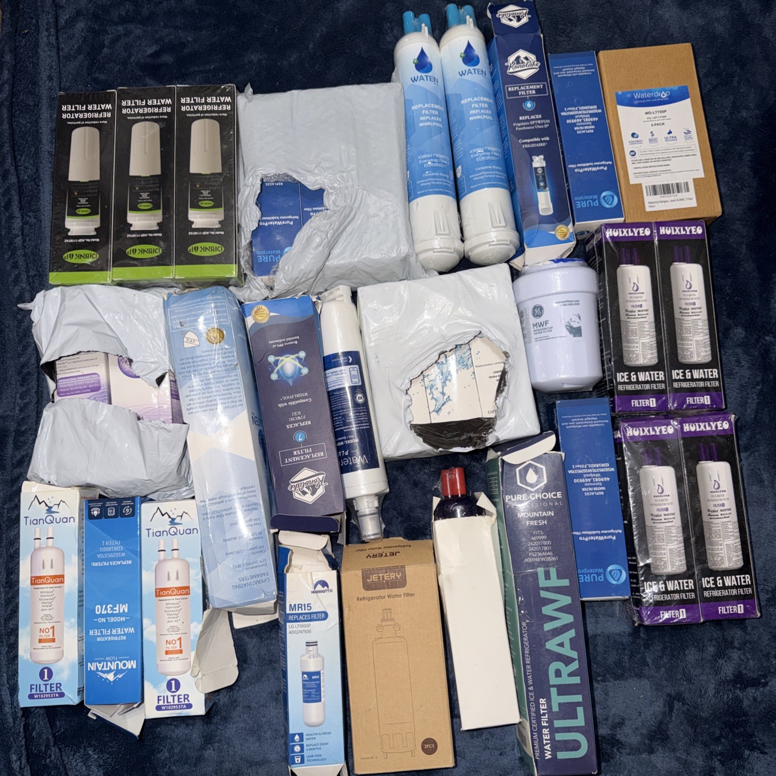 Lot of Refrigerator Water Filters – Mixed Brands & Models – New Open Box 180+pcs