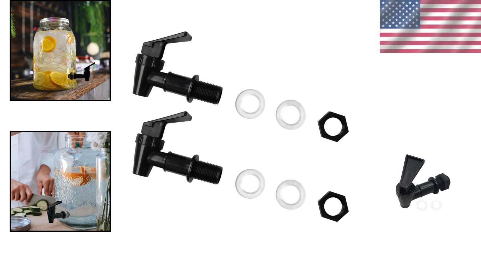 Effortless 2 Pcs Water Dispenser Valve Set—Perfect for Kitchens and Home Use