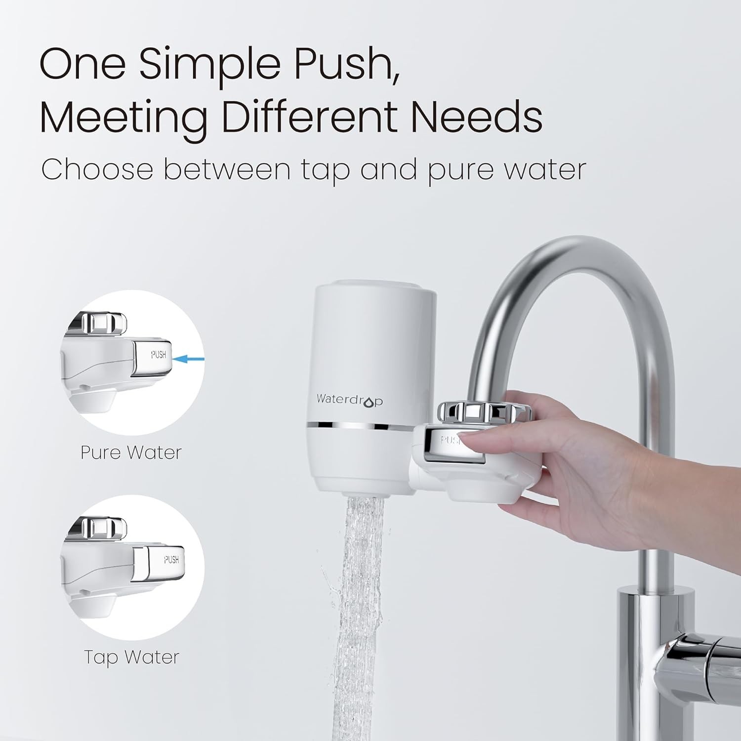Waterdrop Sink Filter Water Faucet for Skin Care, Bathroom Faucet Filter