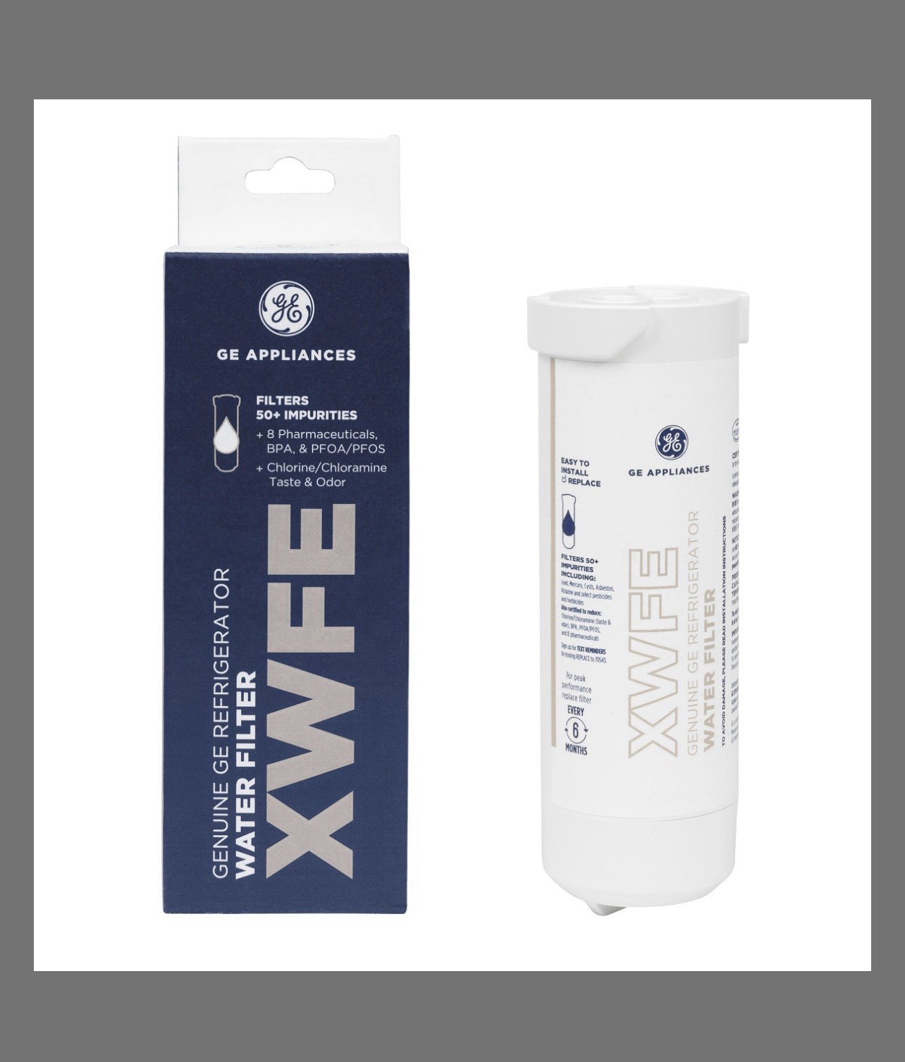 GE XWFE Refrigerator Water Filter, Genuine Replacement Filter(No Chip)