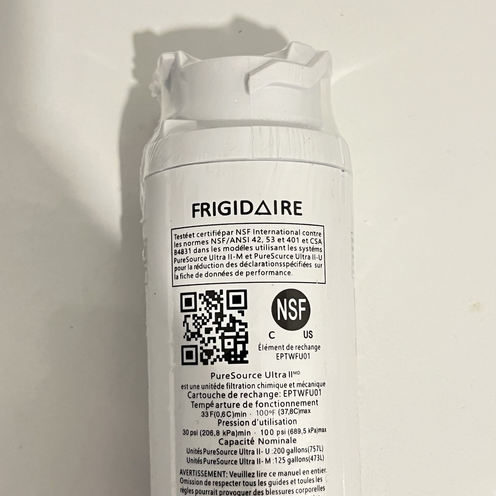 1 PACK No Box Frigidaire EPTWFU01 Pure Source Ultra II Refrigerator Water Filter