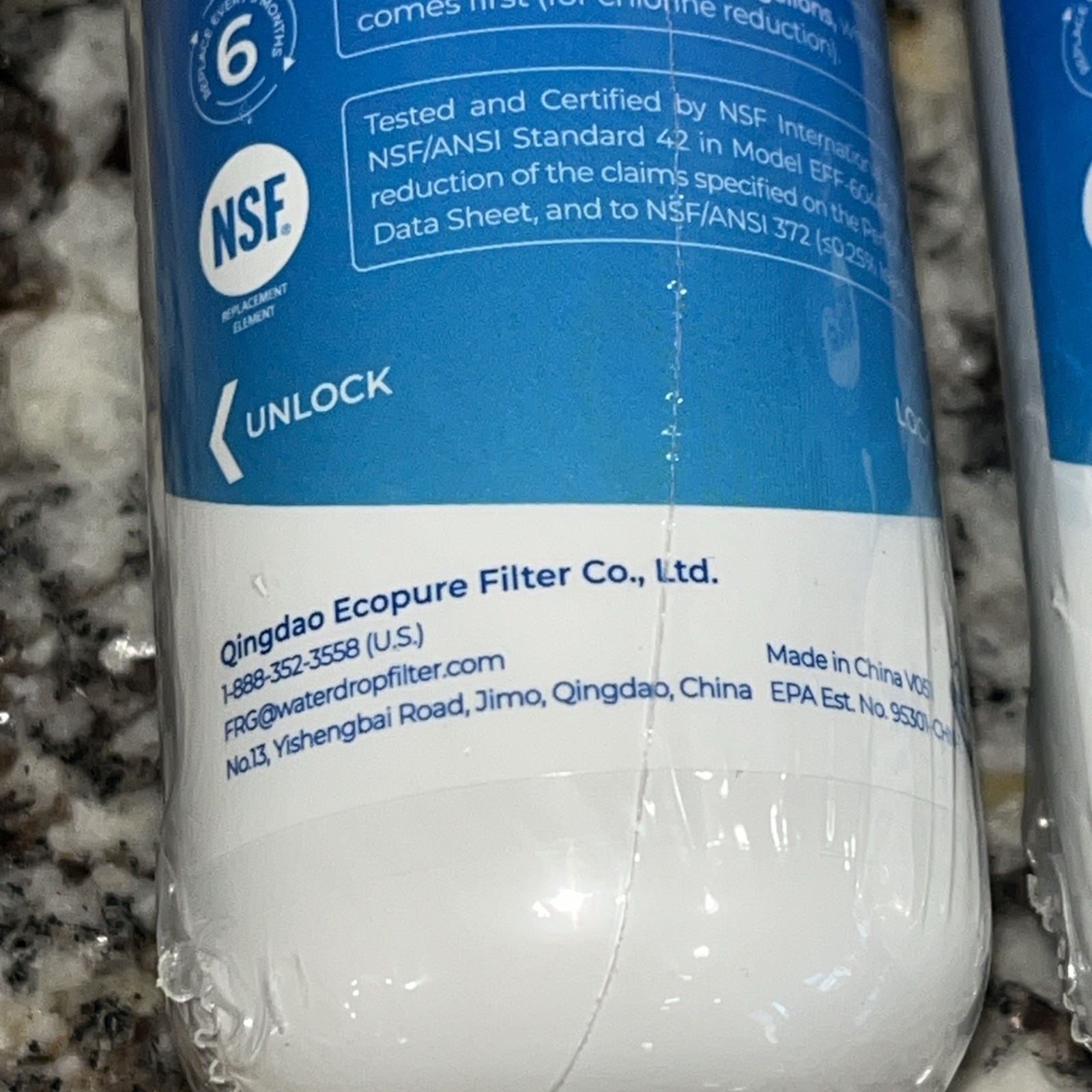 2 Waterdrop Model WD-F46 Refrigerator Water Filter Replacement New Sealed