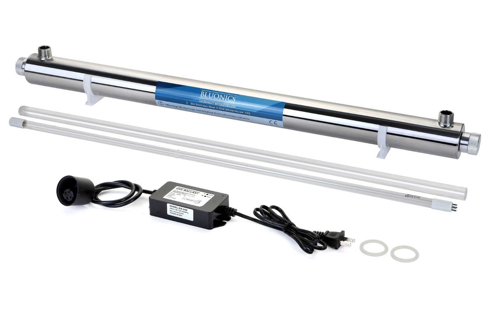 Sediment & Carbon Well Water Filter 4.5X10″Purifier 12 GPM 55W Ultraviolet Light