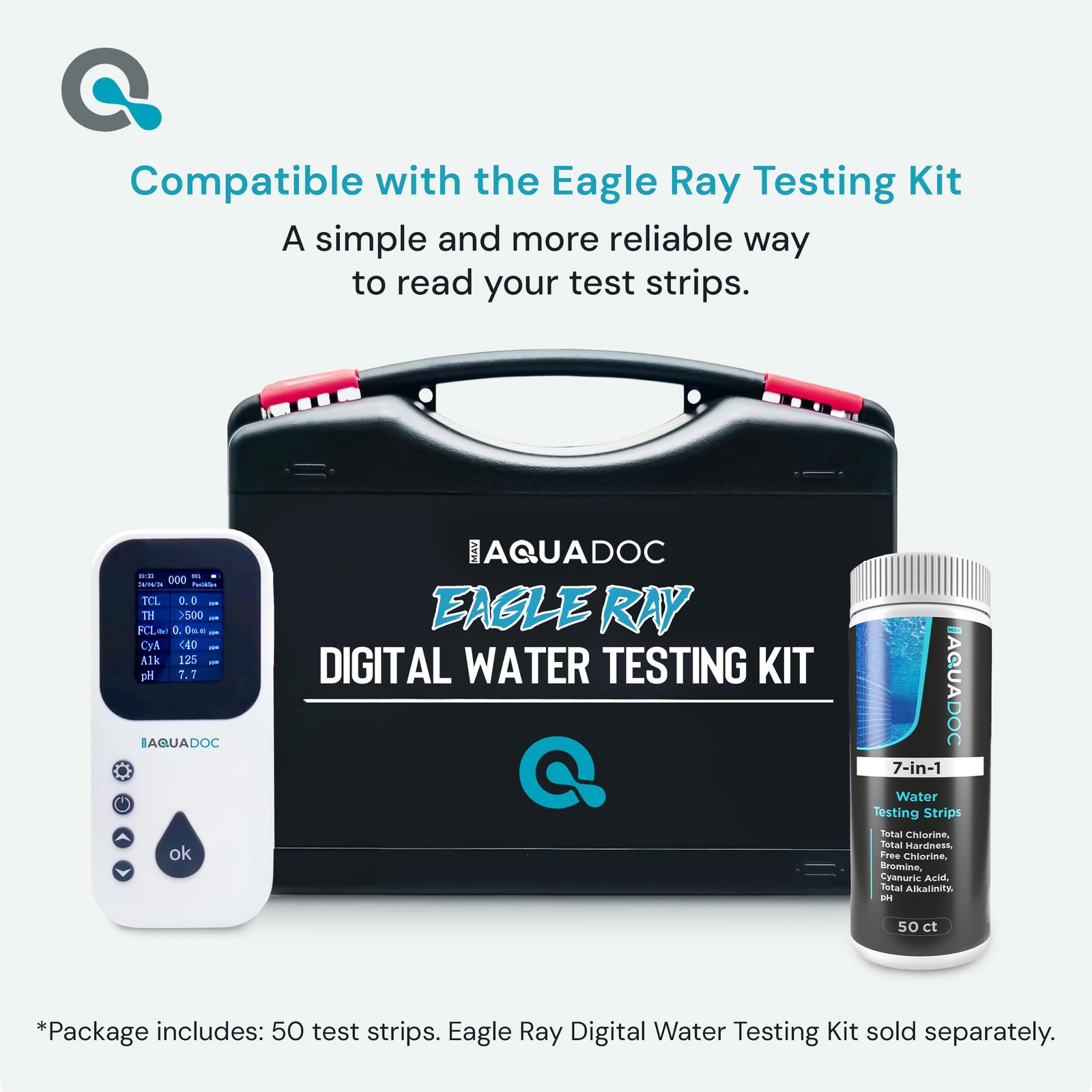 AquaDoc 7-in-1 Spa & Hot Tub Test Strips – 50 Pool for pH,…
