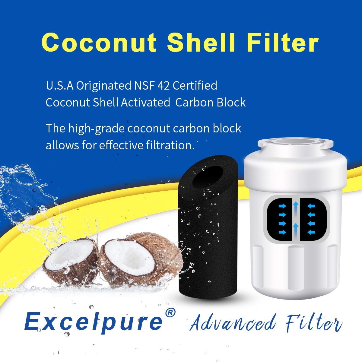 EXCELPURE Fit for GE mwf 46-9991 GSHS6LGBBHSS fl-rf13 r-9991 Water Filter 3Pack