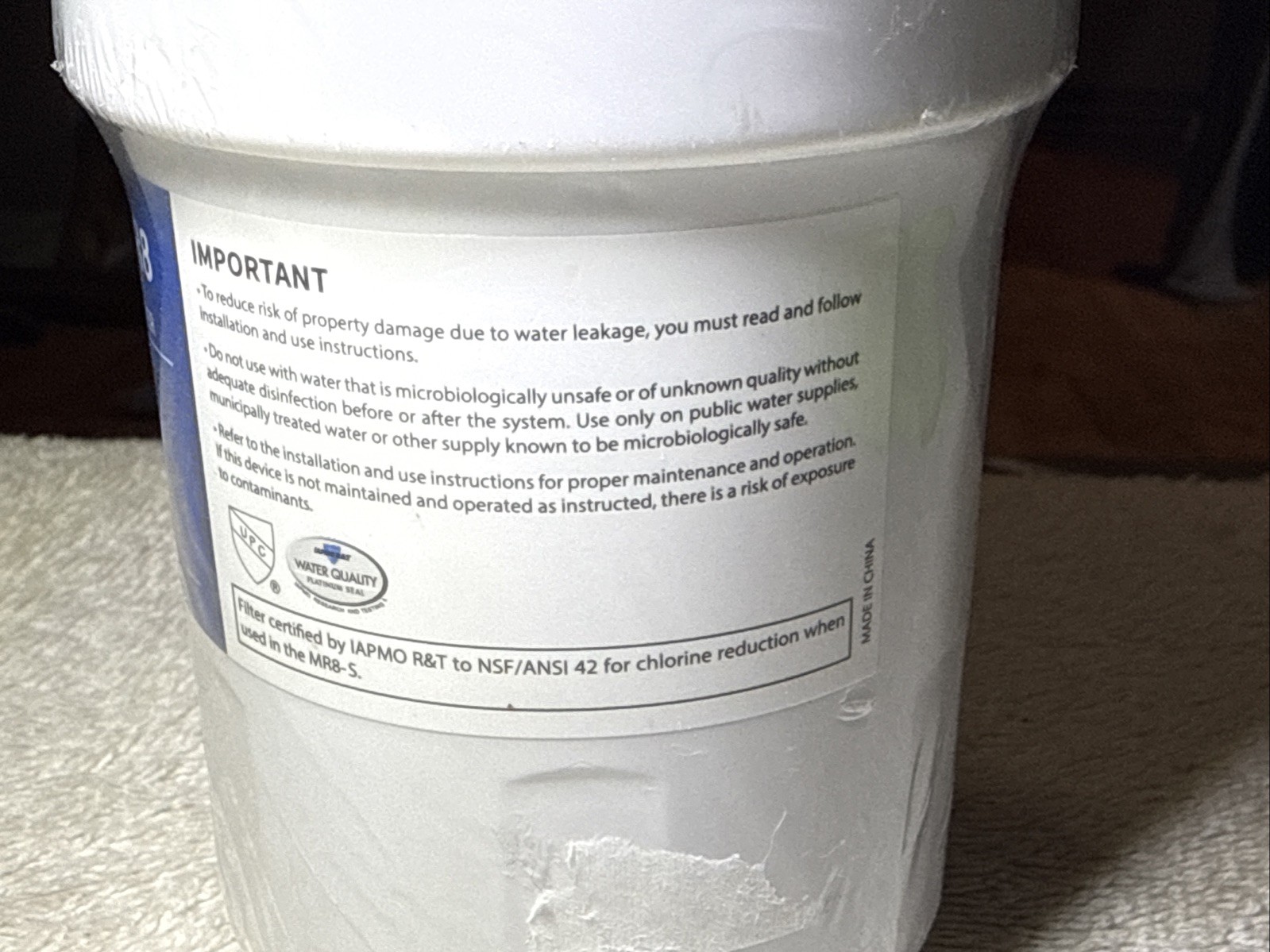 Refrigerator Water Filter MARRIOTTO MR8 GE MWF