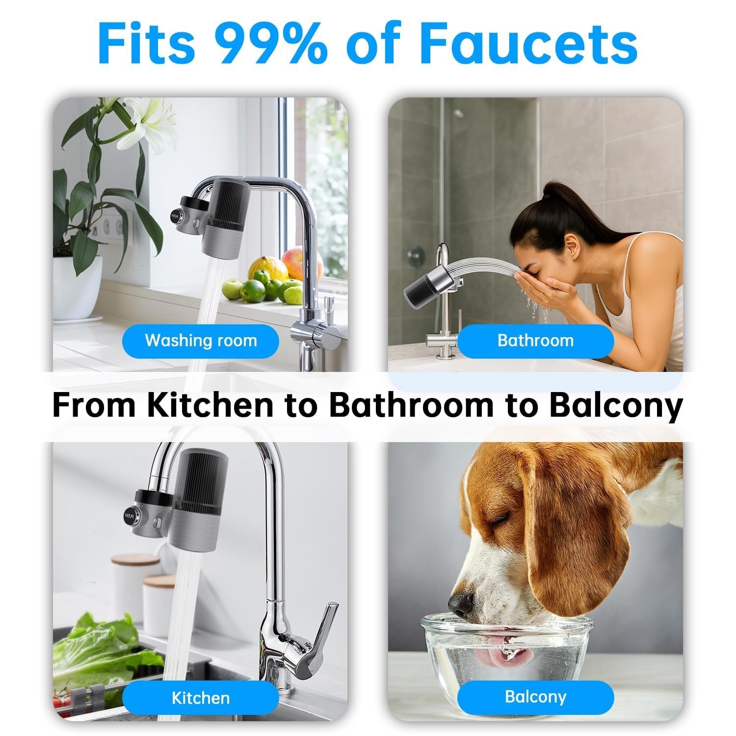 Advanced Water Purifier for Sink,360° Rotary 400 Gallons Faucet Water Filter …