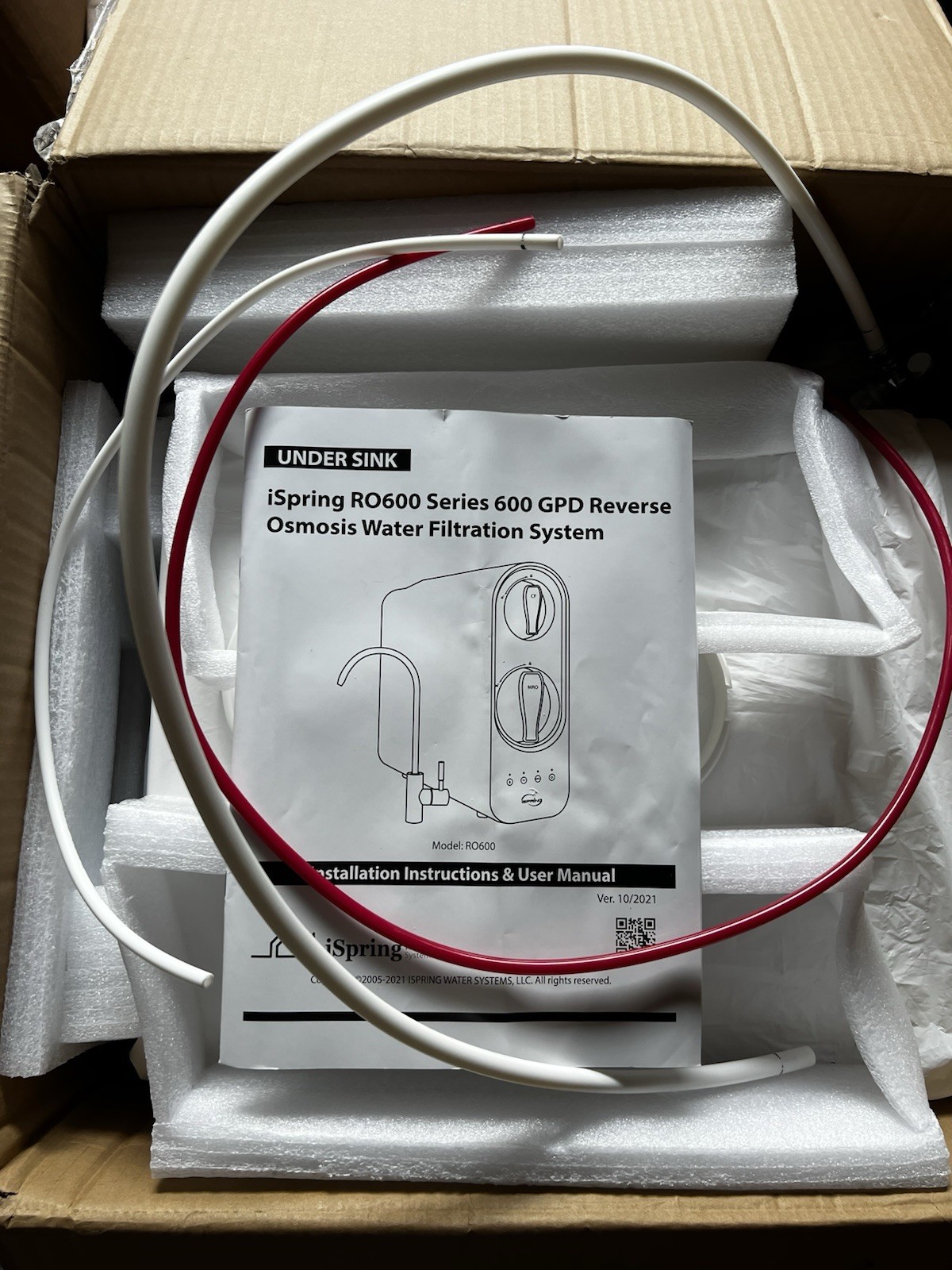 iSpring RO600 Tankless RO Reverse Osmosis Filtration System, 600 GPD UNIT ONLY