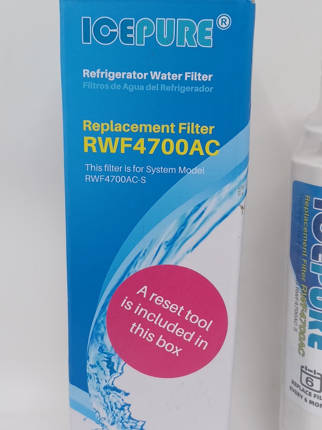 RWF4700AC Water Filter Fit for LT1000P, ADQ747935, LMXS28626D, LT1000PC 2PACK