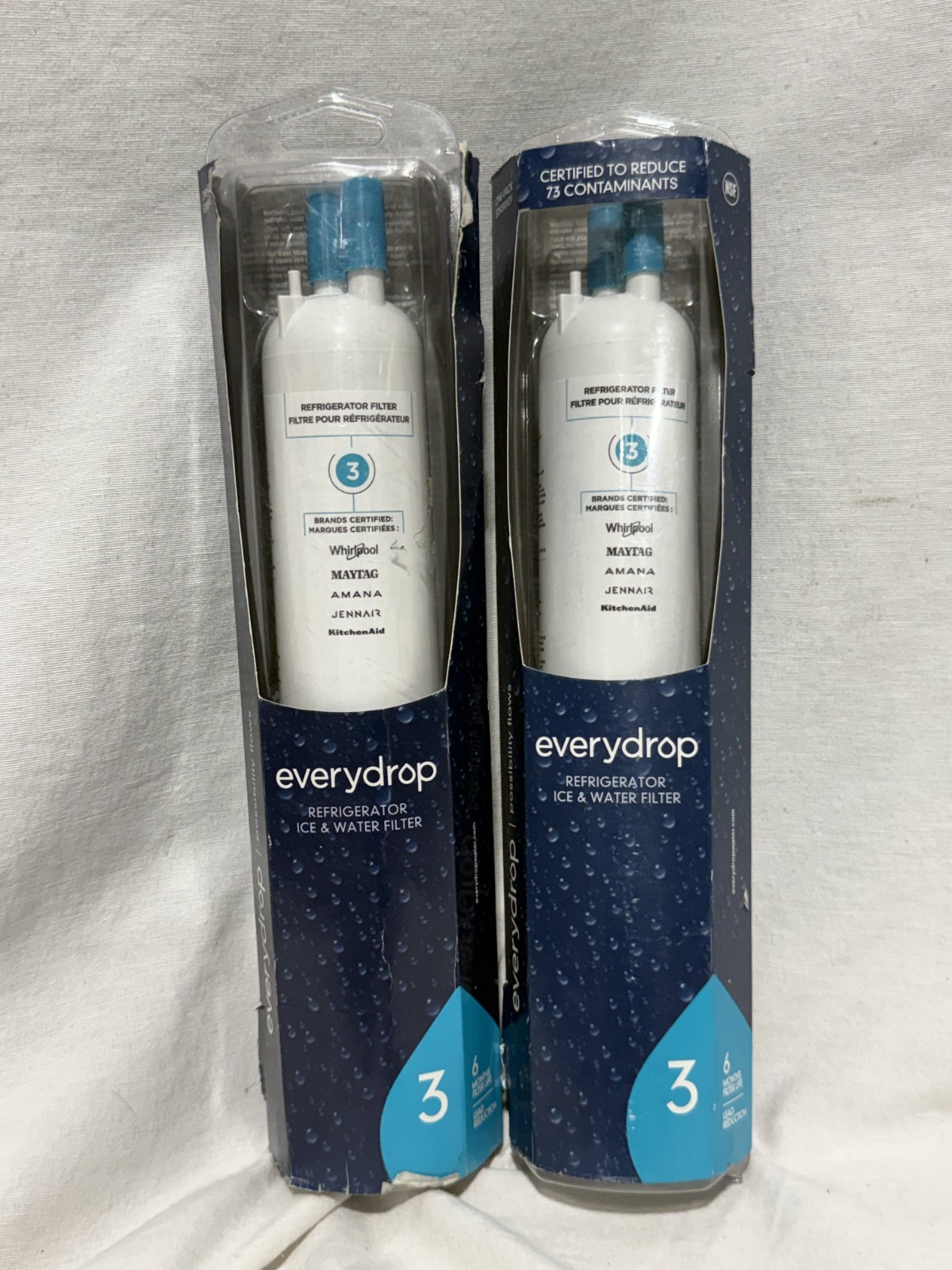 NEW SEALED 2 PC EveryDrop ΕDR3RXD1 No. 3 Ice & Water Refrigerator Filter