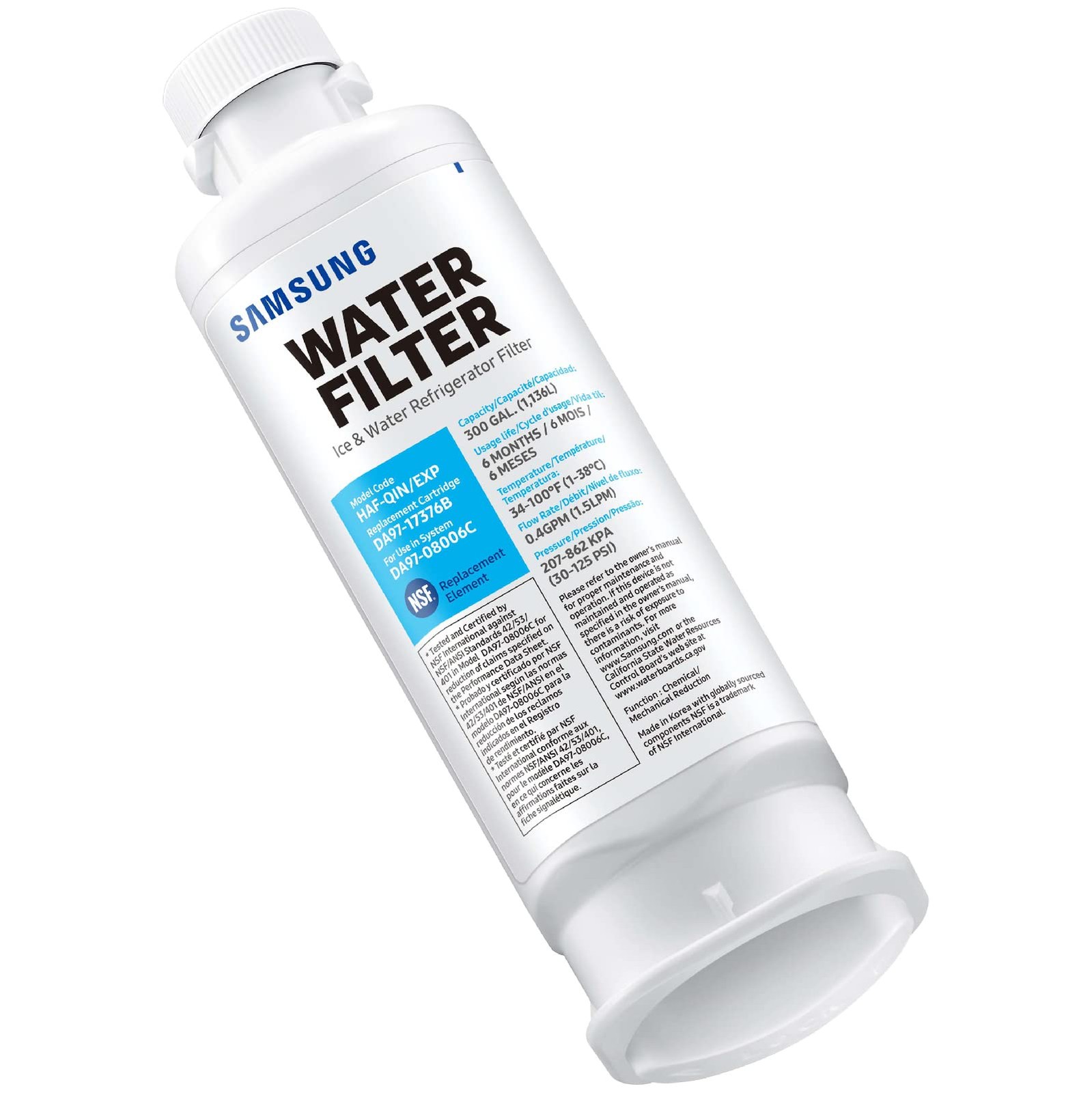 Samsung Haf-Qin-2P/Exp Genuine Refrigerator Water Filter Reduces 99 Of Harmful