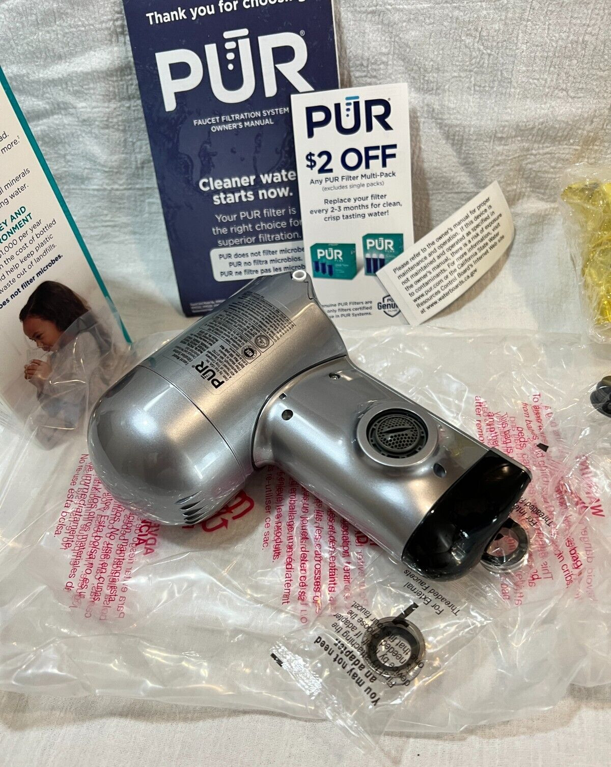 PUR Plus Mineral Core Filter Faucet Filtration System Black extra filter