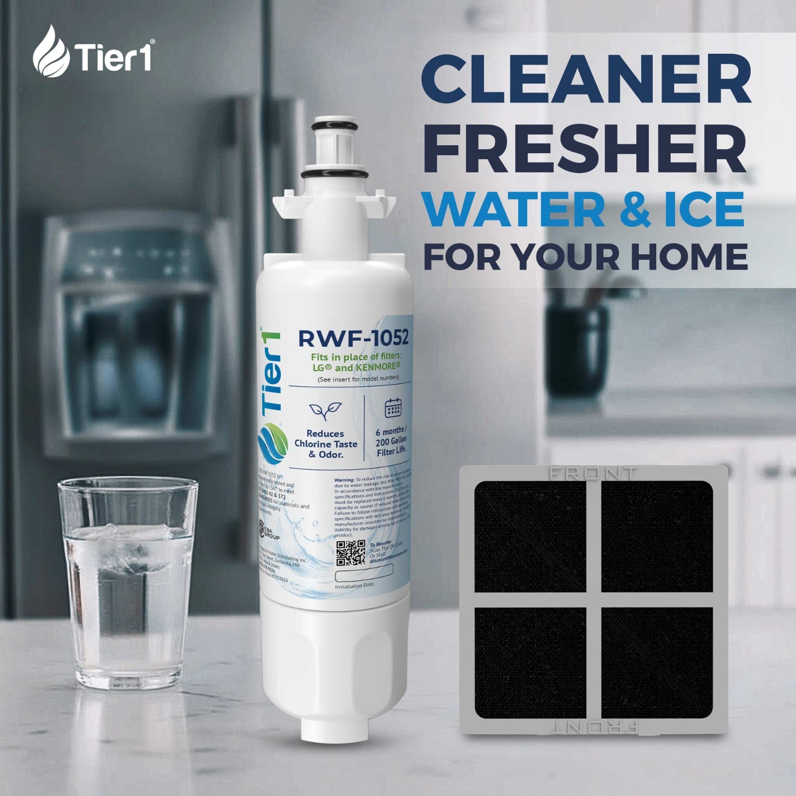 Fits LG LT700P & LT120F Comparable Refrigerator Water & Air Filter Comb