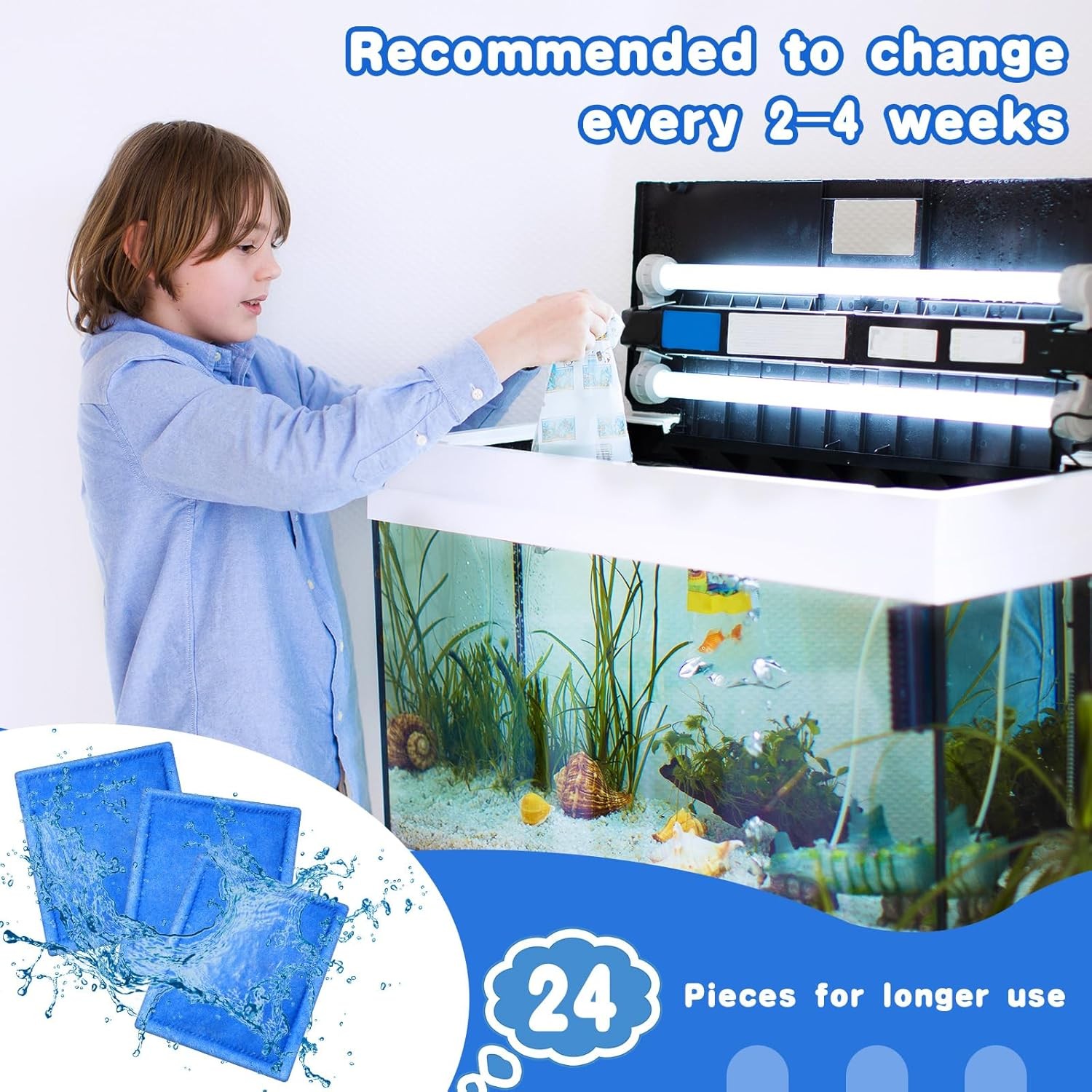 24Pcs Aquatech EZ Change #3 Filter Cartridge 30-60/20-40 Gal Fish Tank Filter…