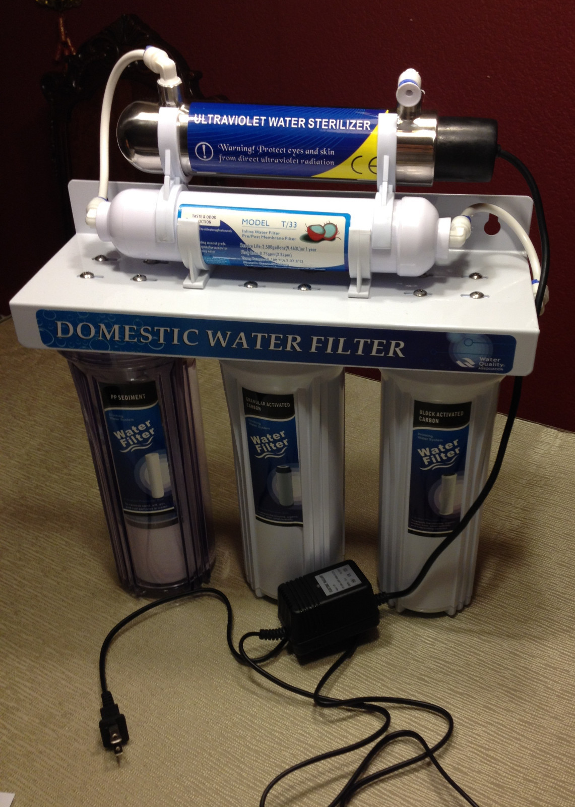 Ultraviolet UV Light Under Sink Five Stage Drinking Water Filter System