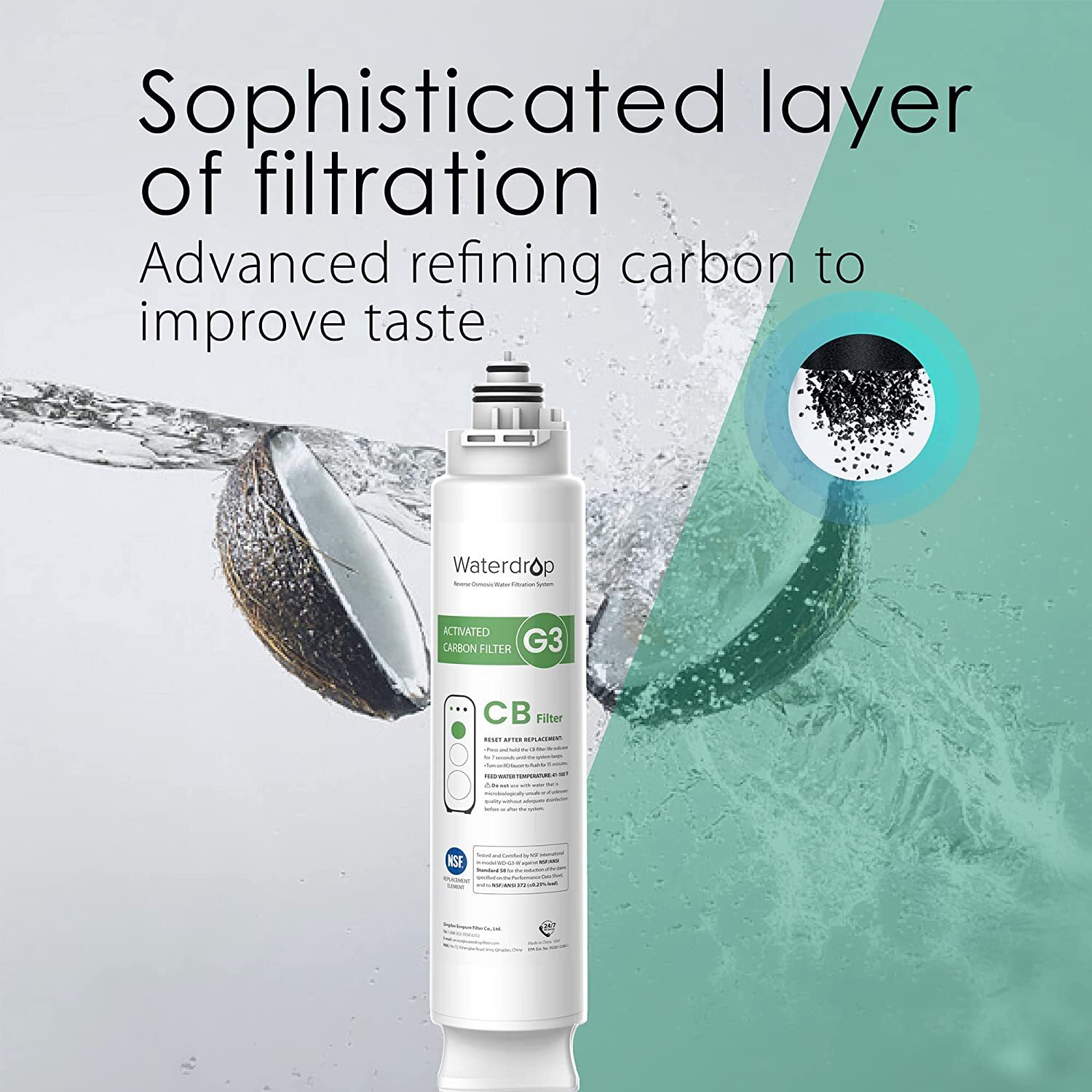 WD-G3-N3CB Filter, 1-year Lifetime, Replacement for WD-G3 Reverse Osmosis System