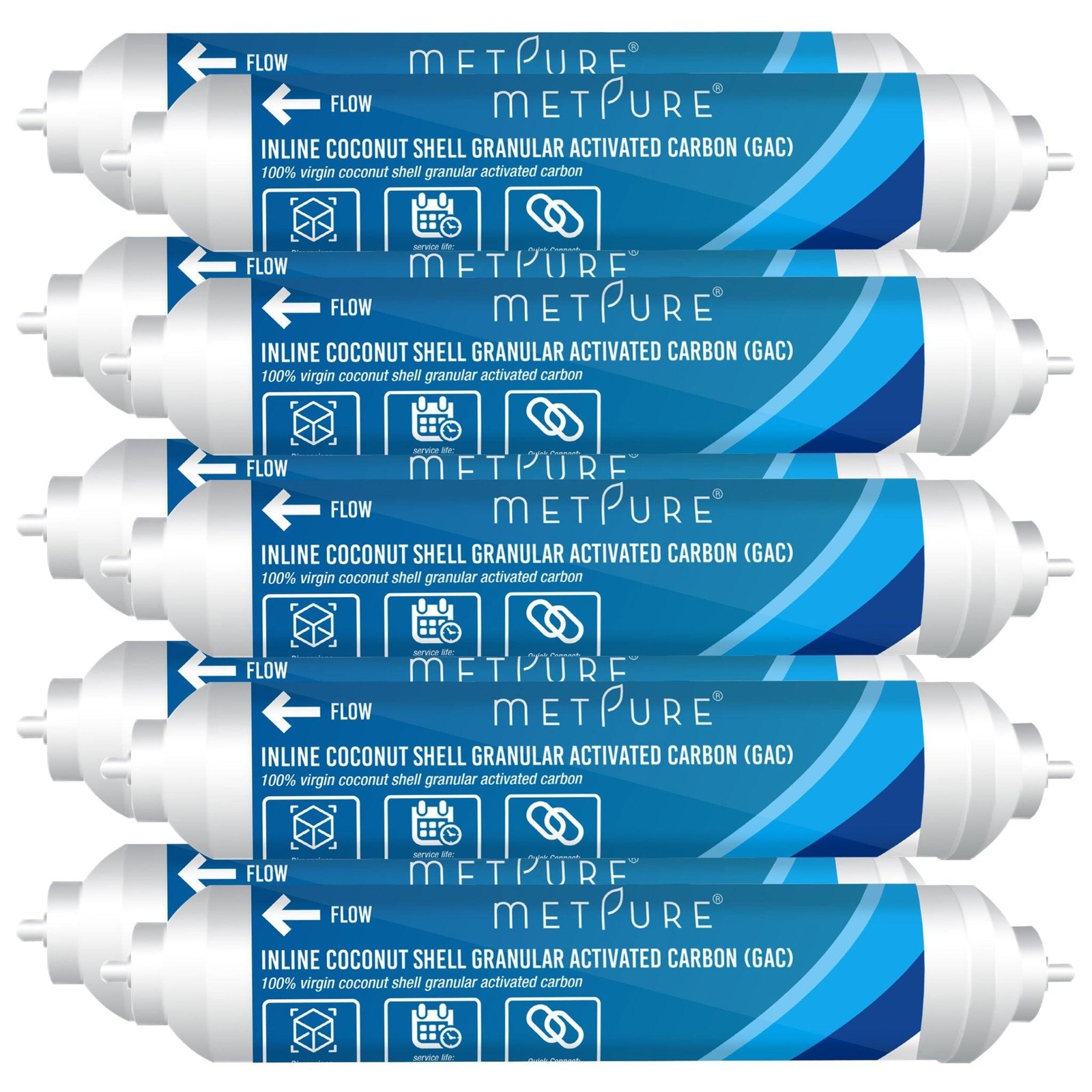 1 to 25 Pack Inline GAC 1/4″ OD QC Active Carbon Water Filter for Refrigerator