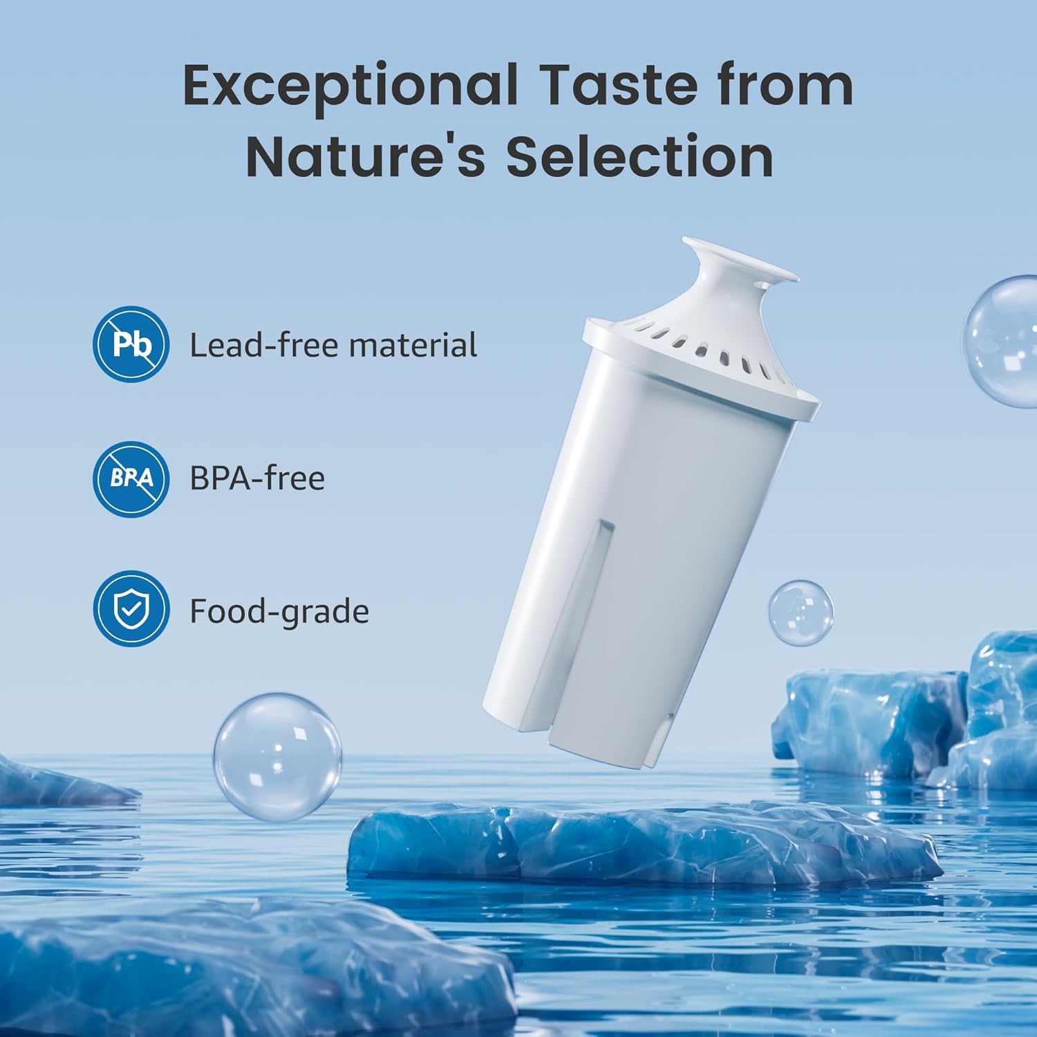 AQUA CREST Water Filter, Replacement for Zerowater® Water Filter ZR-017® (4)