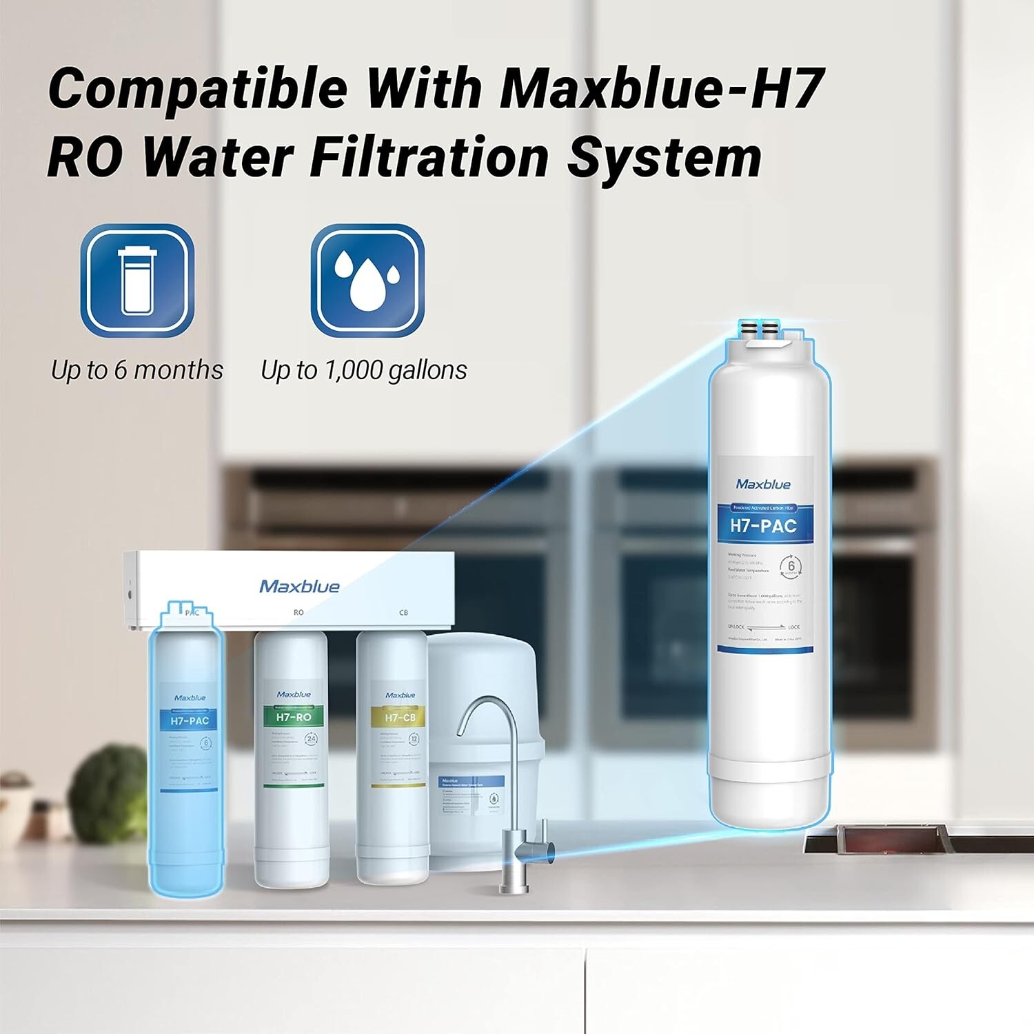 Maxblue MB-H7-PAC Filter,Replacement for MB-H7 Reverse Osmosis System