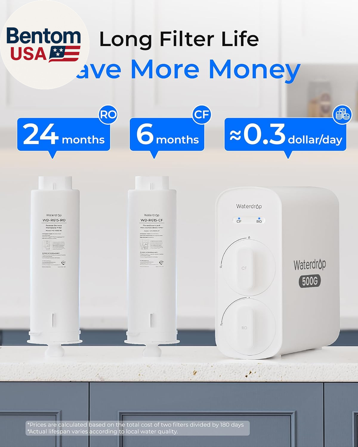 G5P500 Reverse Osmosis Water Filter, NSF/ANSI 58 & 372 Certified, 7 Stage Revers