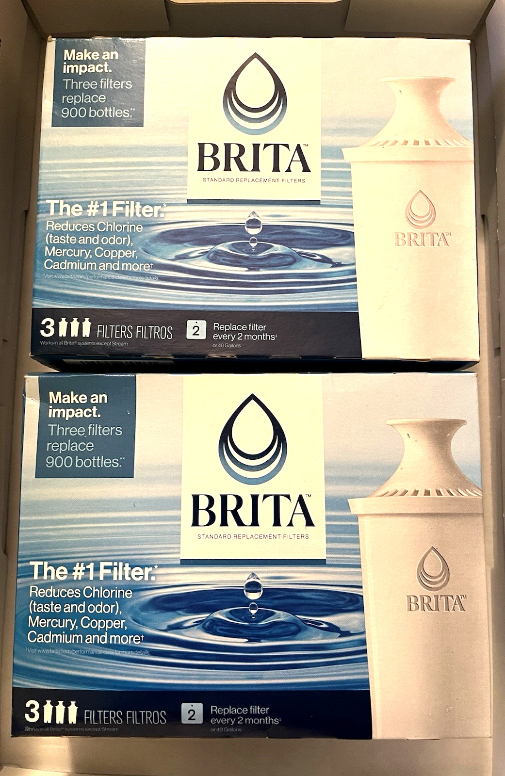 6 (2×3) BRITA Standard Replacement Filters for Pitchers & Dispensers NEW IN BOX