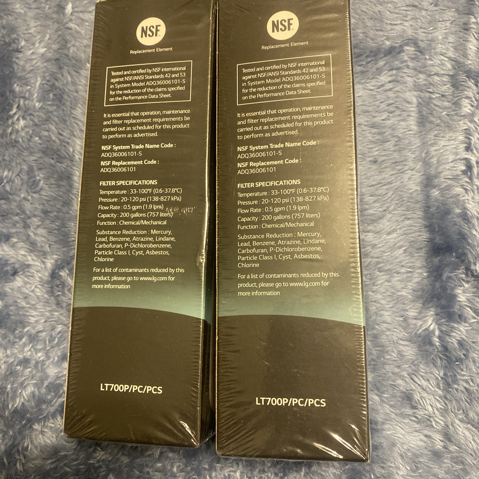 Genuine LG LT700P/PC/PCS Water Filter Replacement – ADQ360061 – New Sealed Two