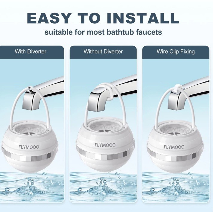 FLYMOOO Bath Filter for Tub, Bathtub Faucet Water Filter with 8 Stages 2,500…