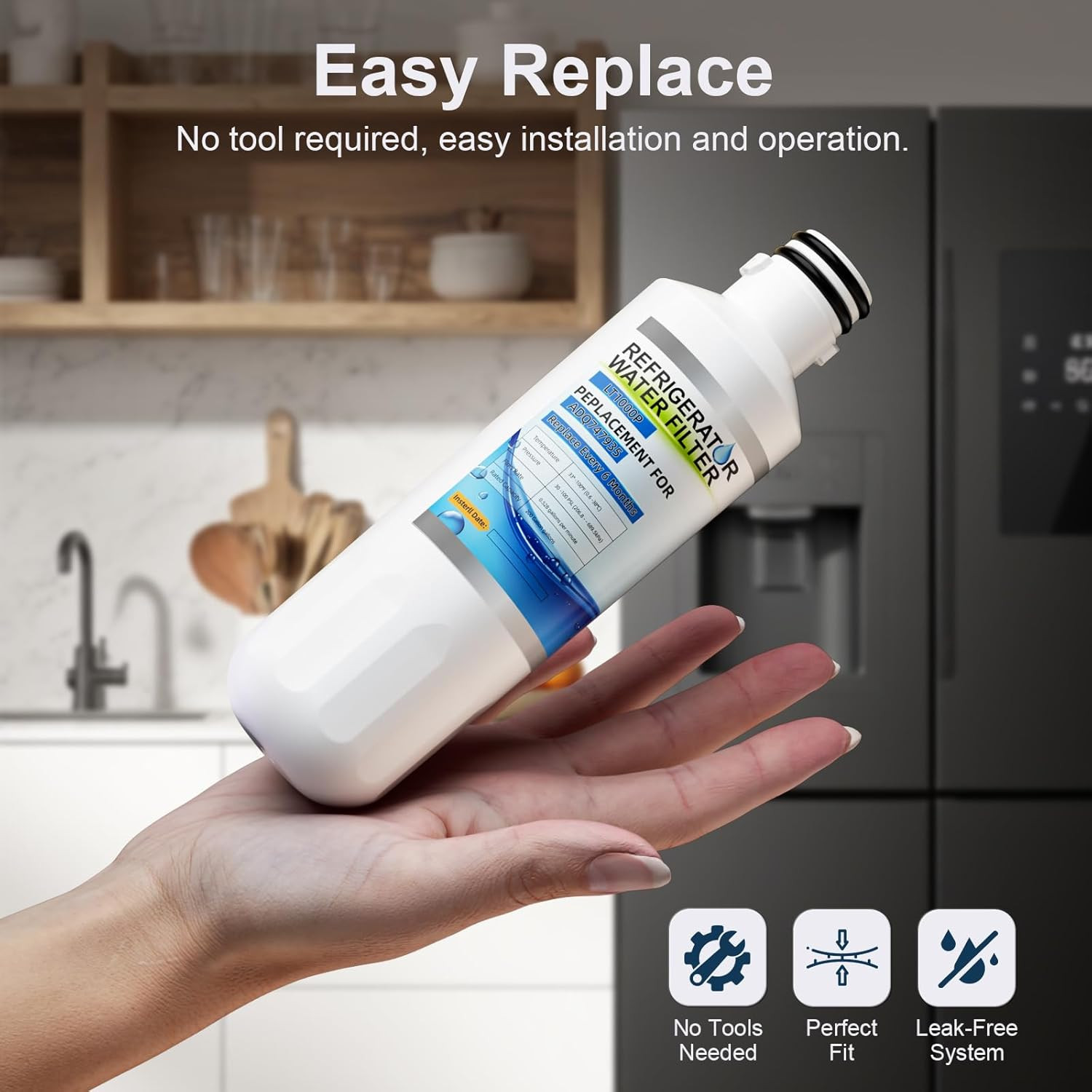 Water Filter Replacement for LG LT1000P Thinq Refrigerator Models