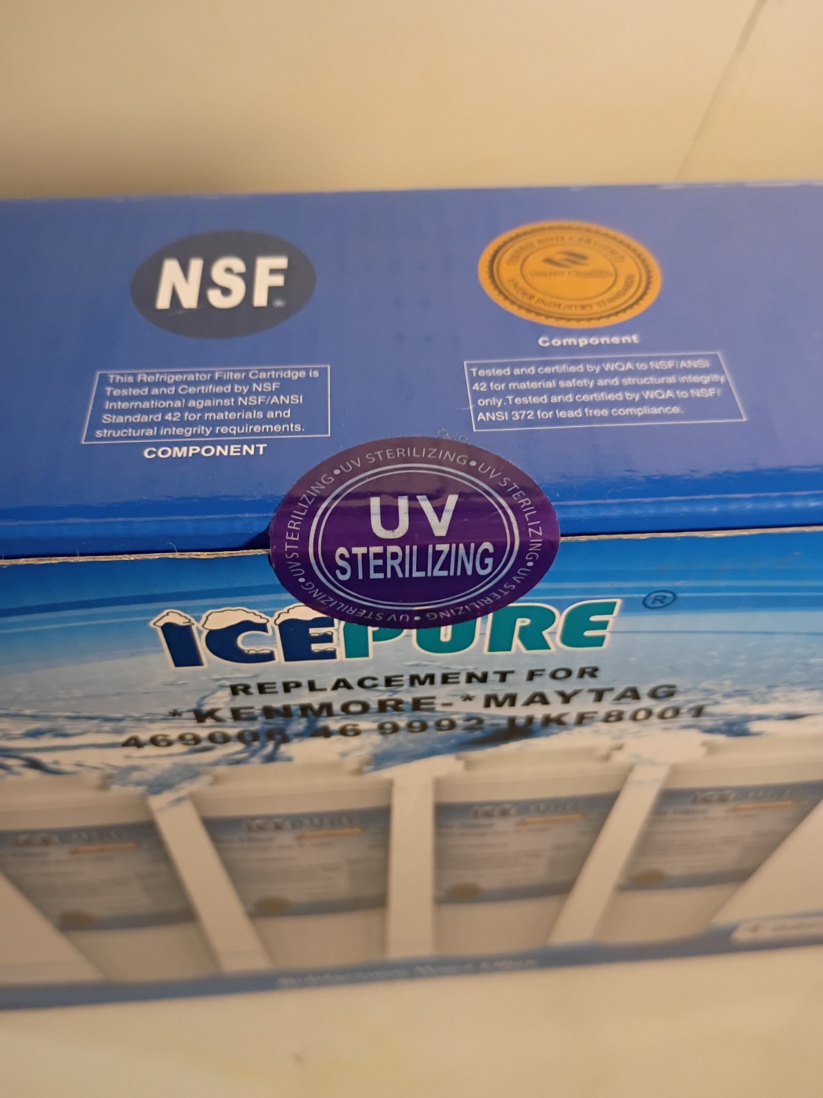 IcePure RWF0900A Refrigerator Water Filter Blue/White 4 Pack Kenmore Maytag New