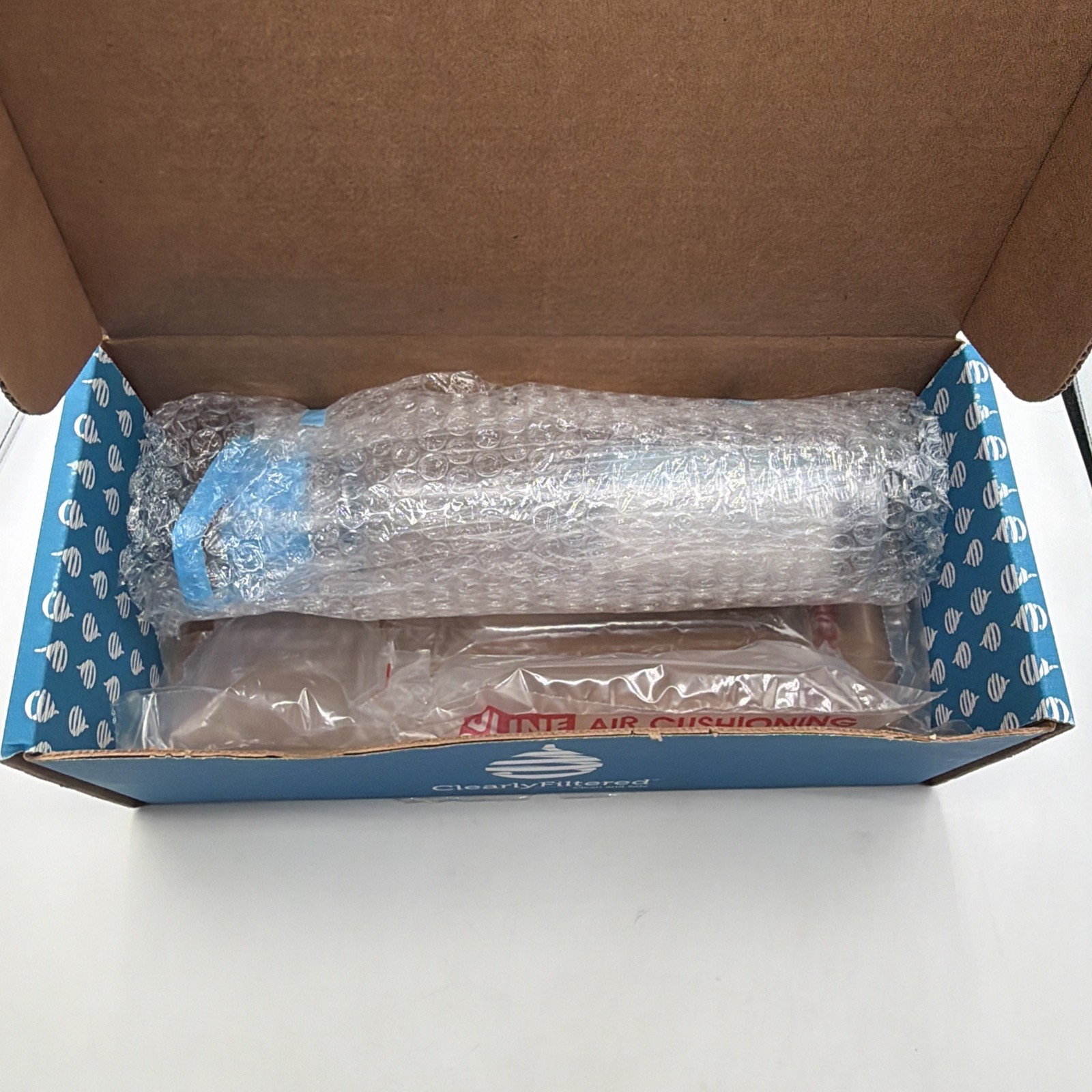 ClearlyFiltered Tritan 24 oz Water Filtration Bottle w/straw and filter open box