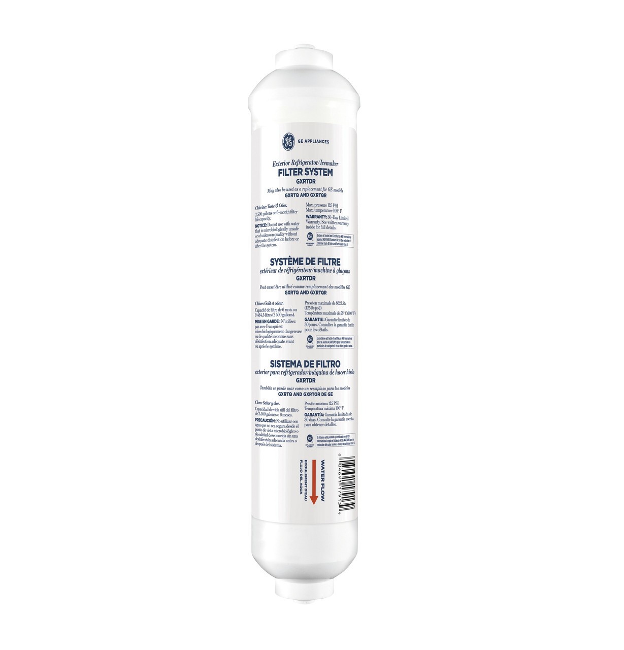 2x GE Universal In-line Water Filtration System for Refrigerator Icemaker GXRTDR