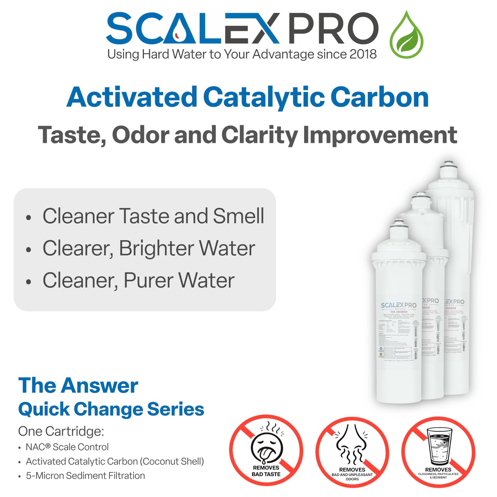 The Answer 10in Hard Water Scale Prevention Filter – Salt-Free NAC Technology…