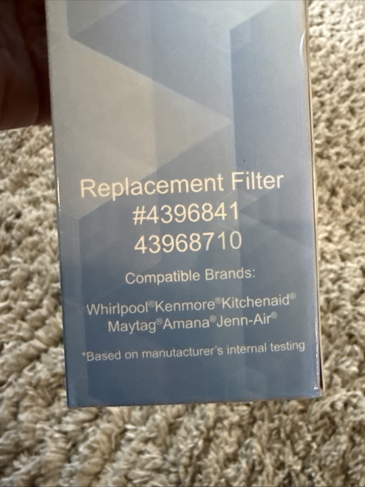 Waten H20 4396841 *4396710 Water Replacement Filter 3 EDR3RXD1 Brand New Sealed
