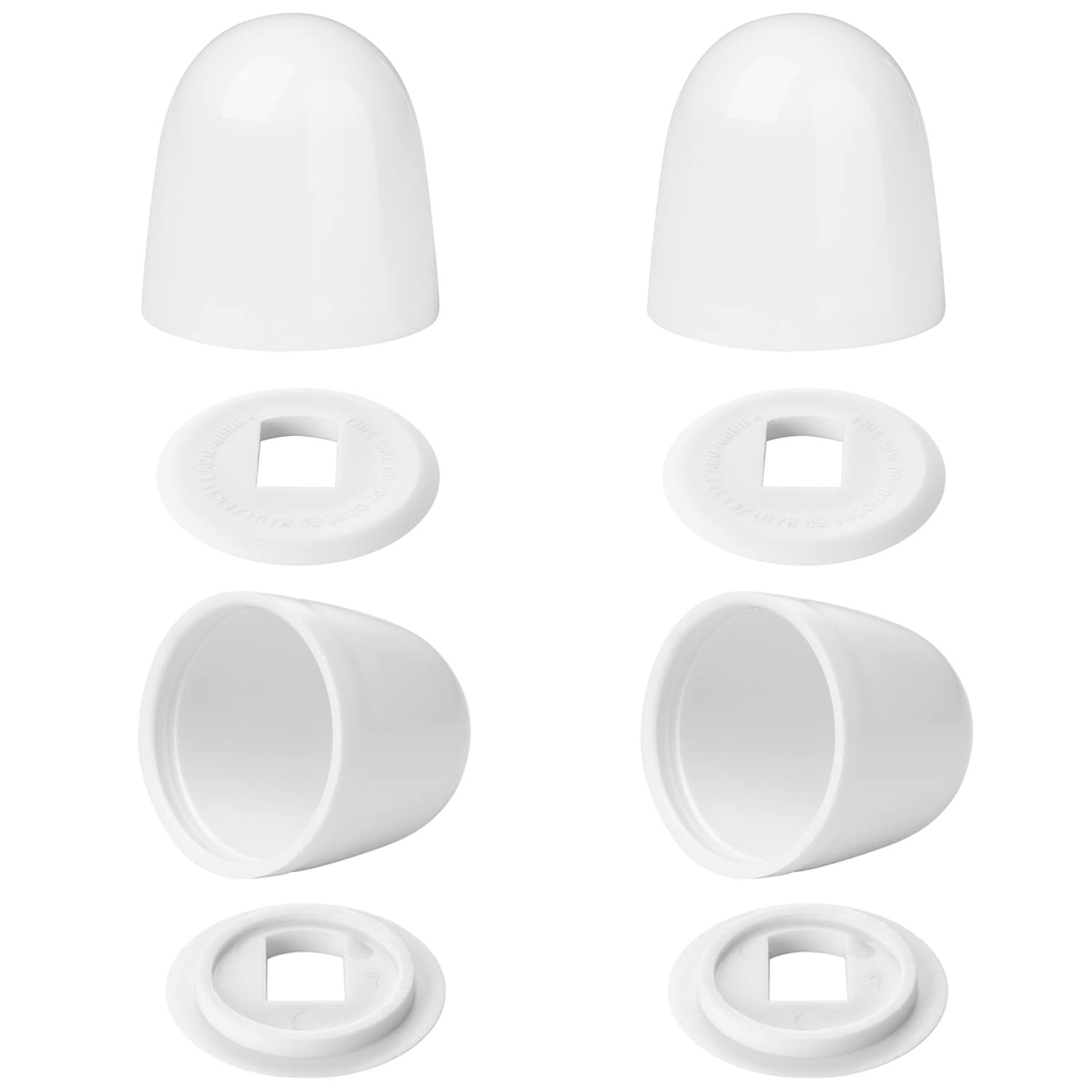 4 Packs White Toilet Bolt Caps Toilet Seat Floor Bolts Caps Universal Floor B…