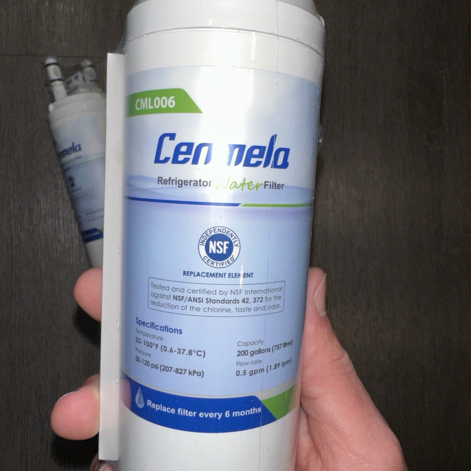 Water Filter Cennela CML006 3pack NSF/ANSI Certified For 6 Months Each